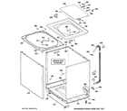 GE S3700E6WW cabinet, cover & front panel diagram