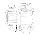 GE GLDA690M00WW escutcheon & door assembly diagram