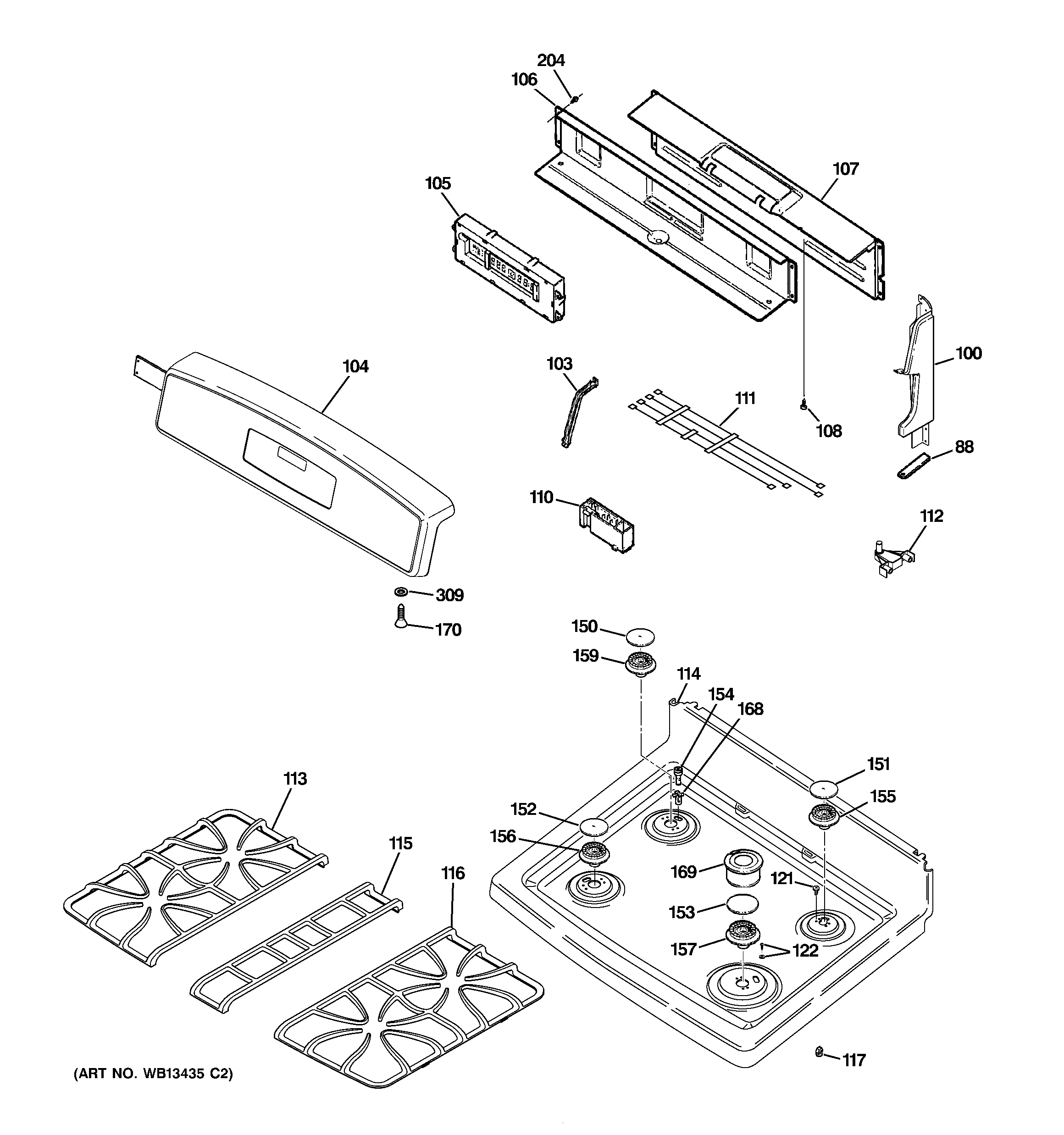 Control panel & cooktop