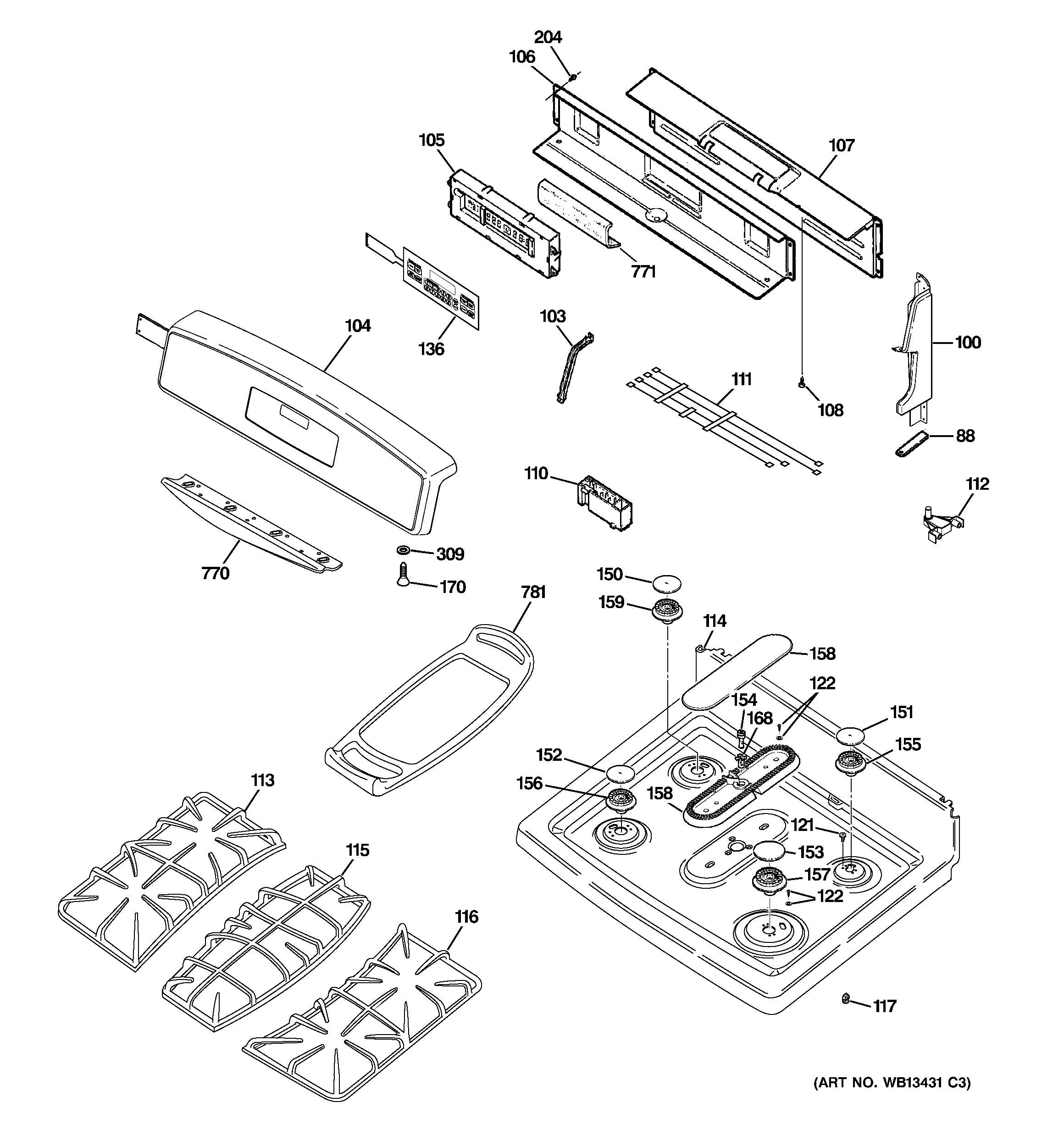 Control panel & cooktop
