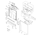GE GLD4100M15BB escutcheon & door assembly diagram