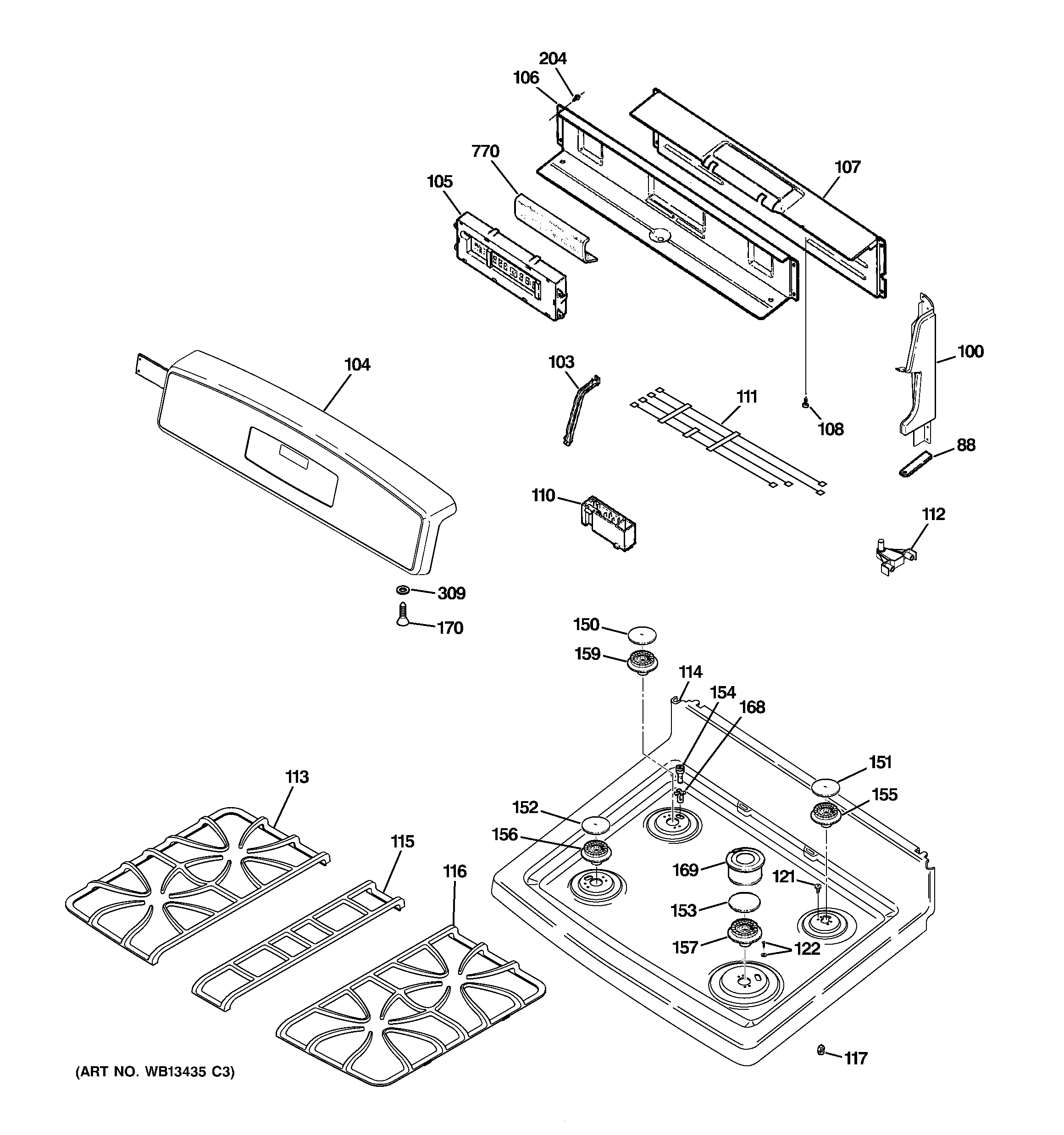 Control panel & cooktop