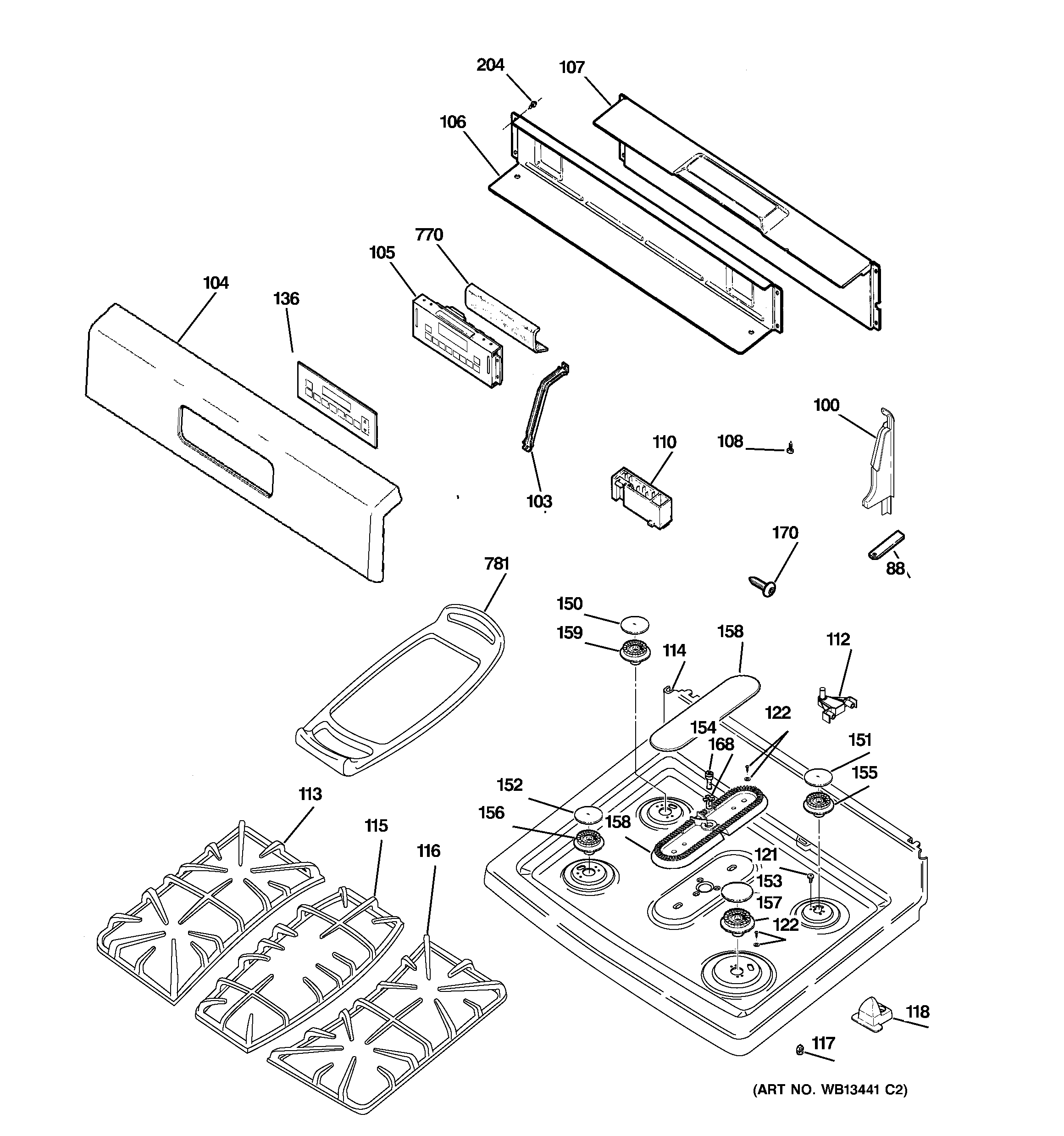 CONTROL PANEL & COOKTOP