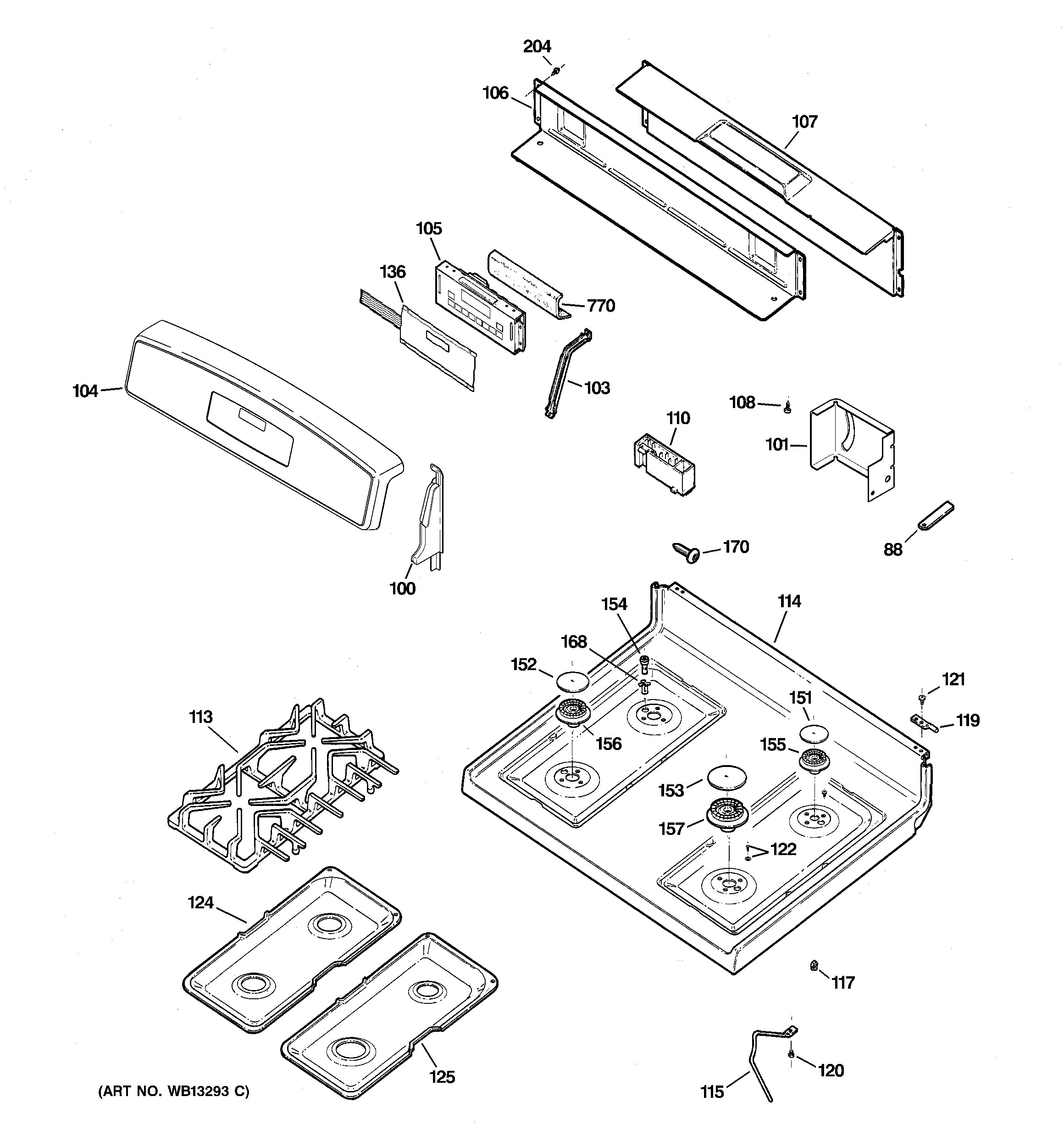 CONTROL PANEL & COOKTOP