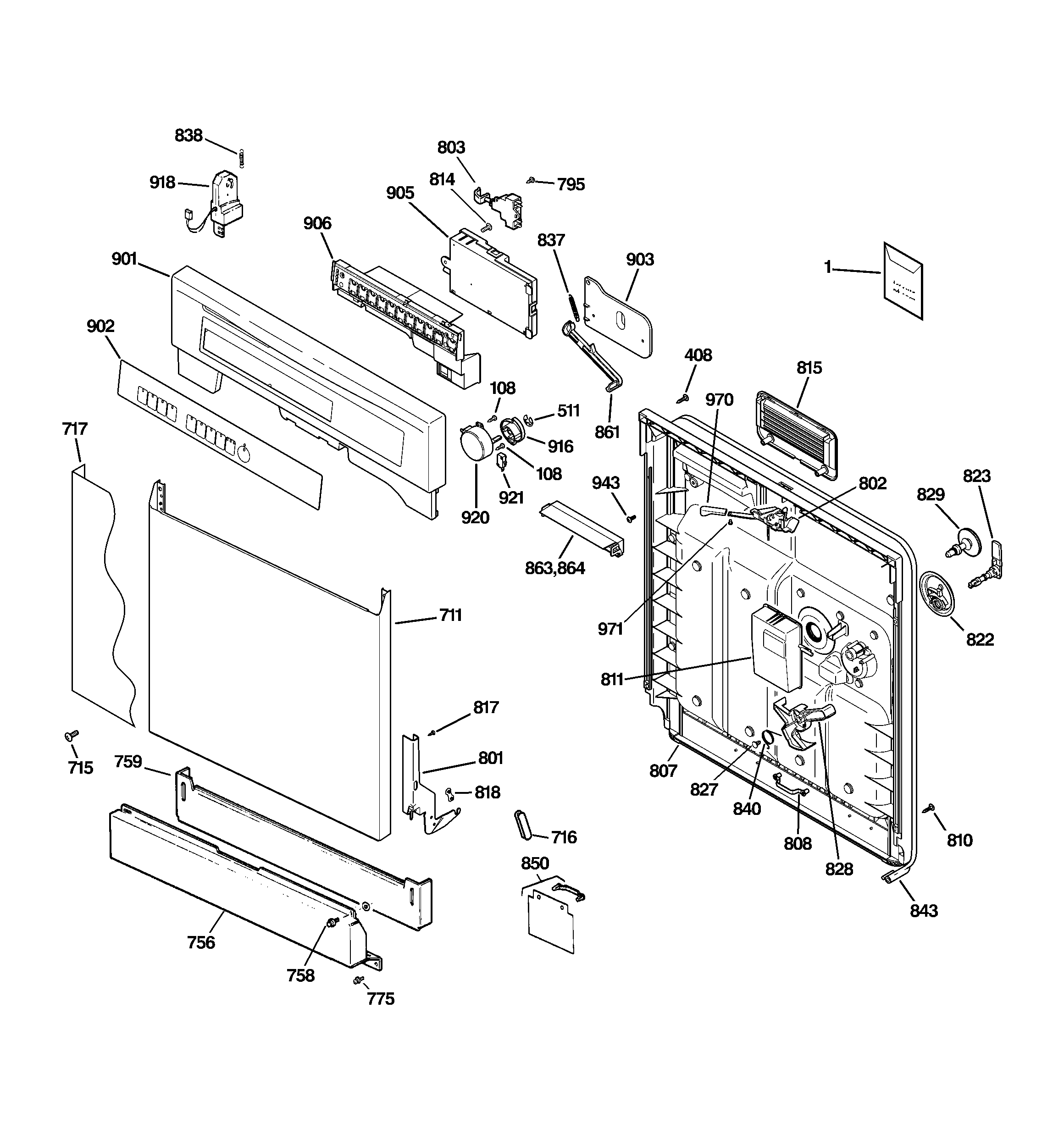 Escutcheon & door assembly