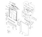 GE GLD5500L15CC escutcheon & door assembly diagram
