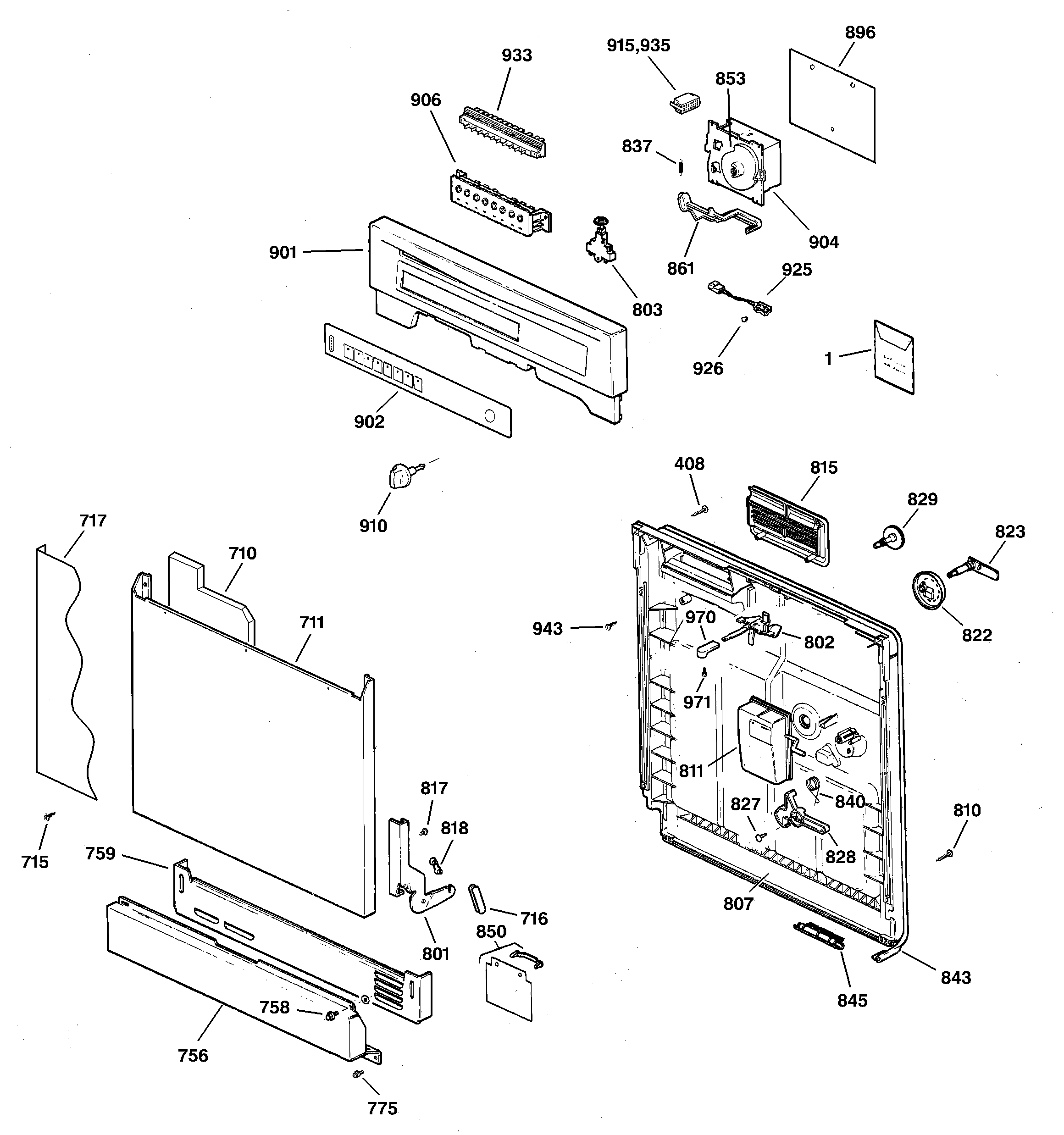 Escutcheon & door assembly