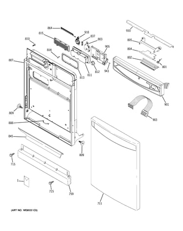 Escutcheon & door assembly