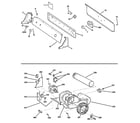 GE DBLR333GE2CC backsplash, blower & motor assembly diagram