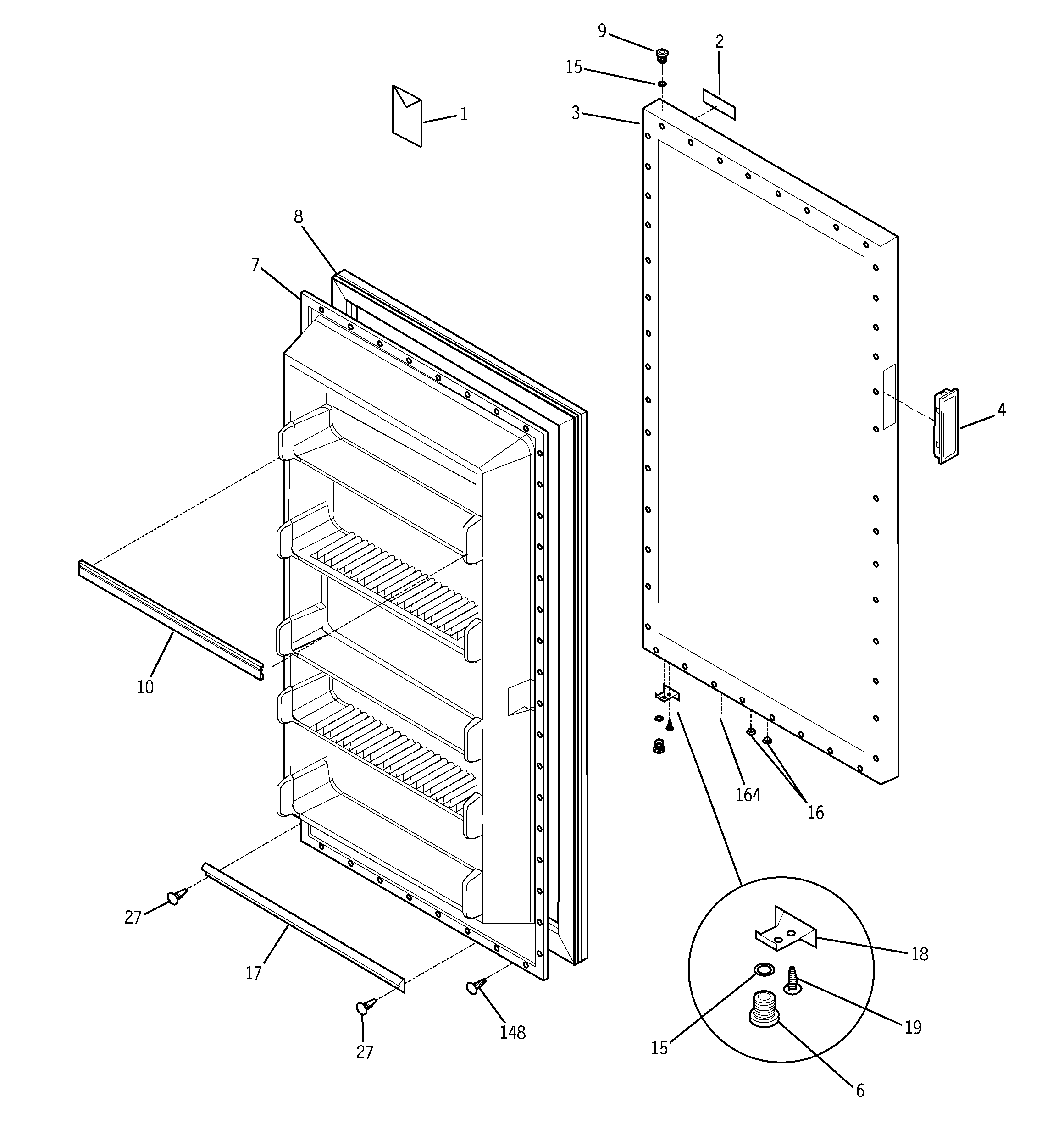 Freezer door