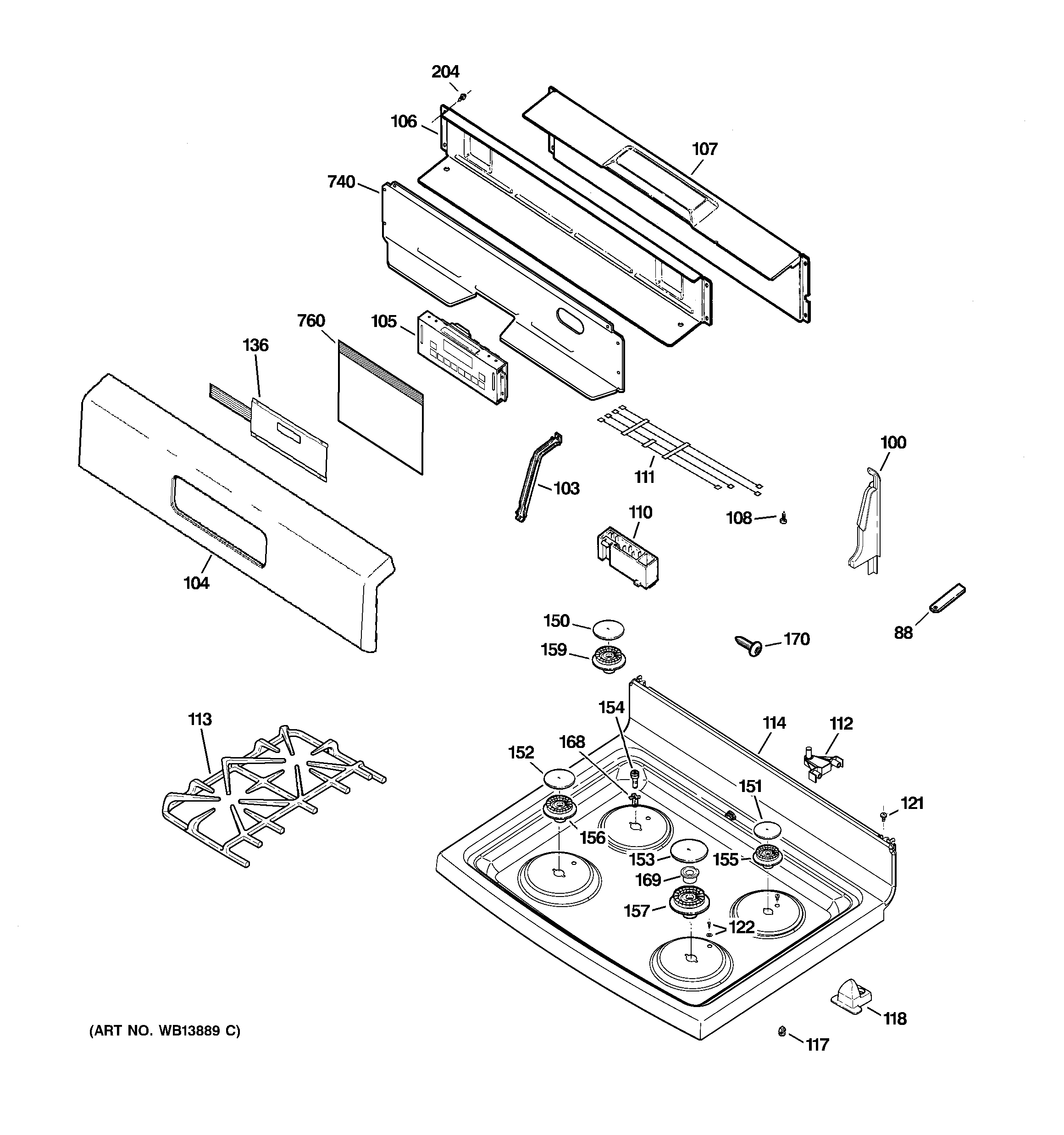 CONTROL PANEL & COOKTOP