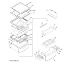 GE GSL25LGTDBS fresh food shelves diagram