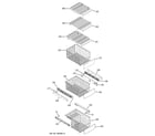 GE PSS26MGTCCC freezer shelves diagram