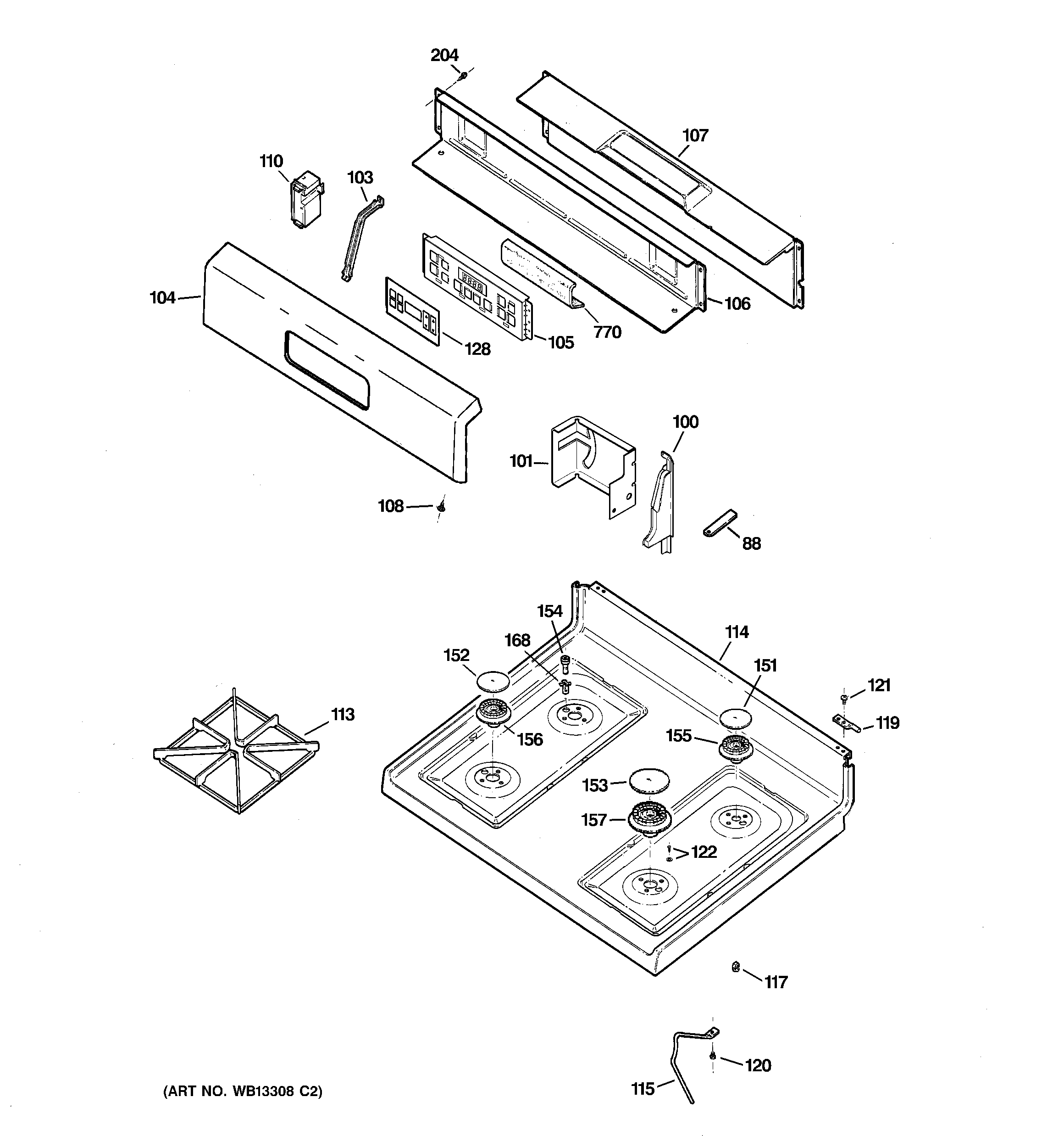 Control panel & cooktop
