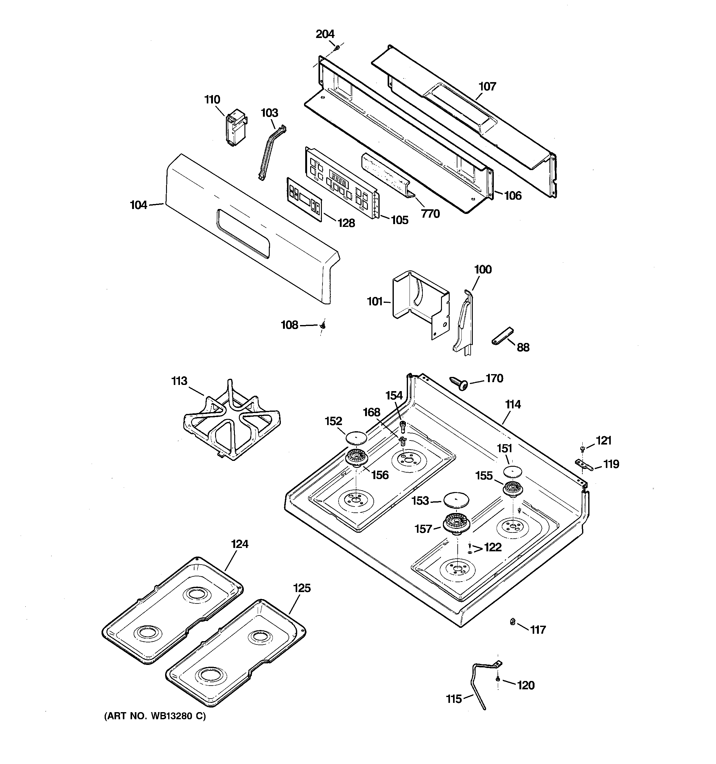 CONTROL PANEL & COOKTOP