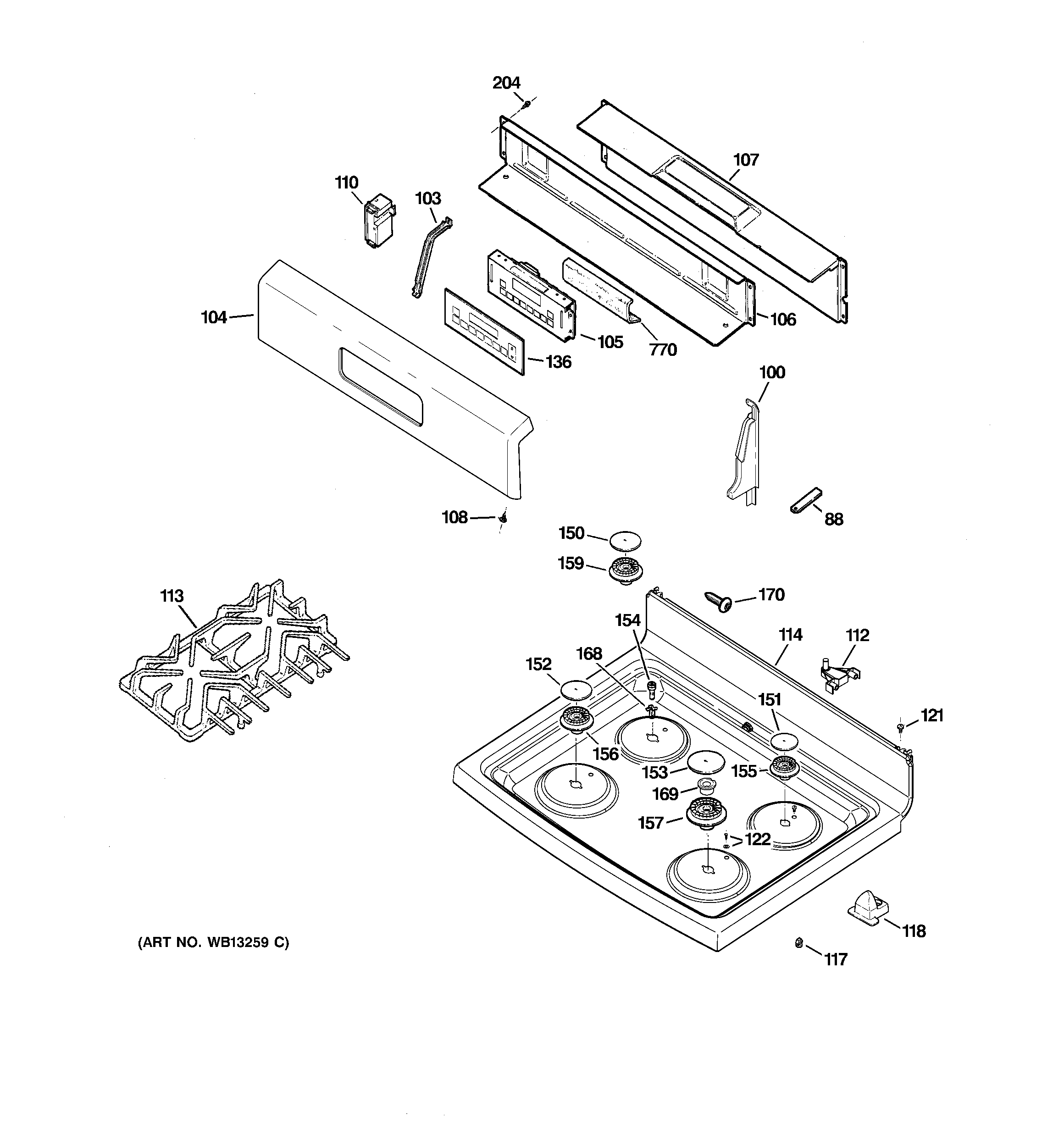 CONTROL PANEL & COOKTOP