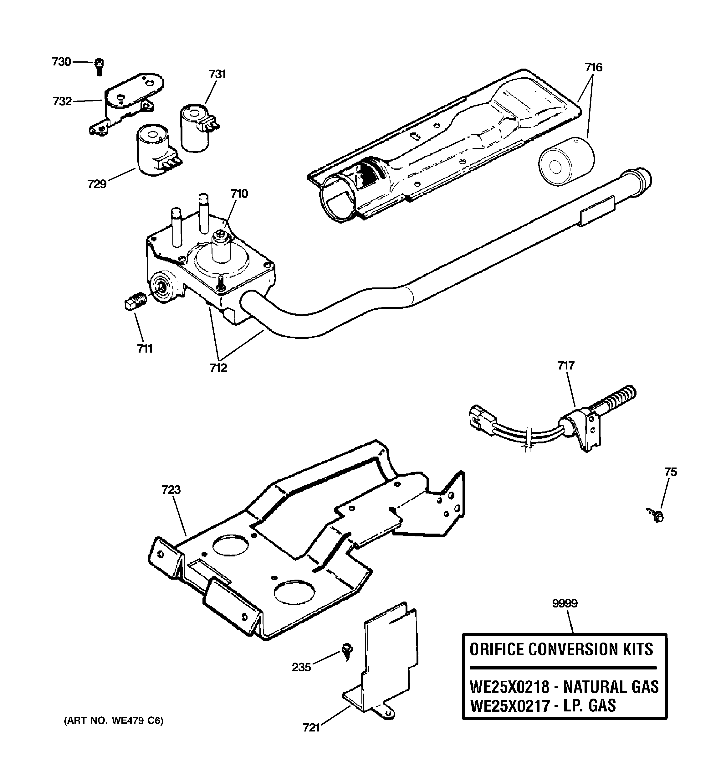 Gas valve & burner assembly
