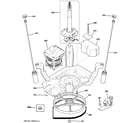 GE GHDRE527H0WW suspension, pump & drive components diagram