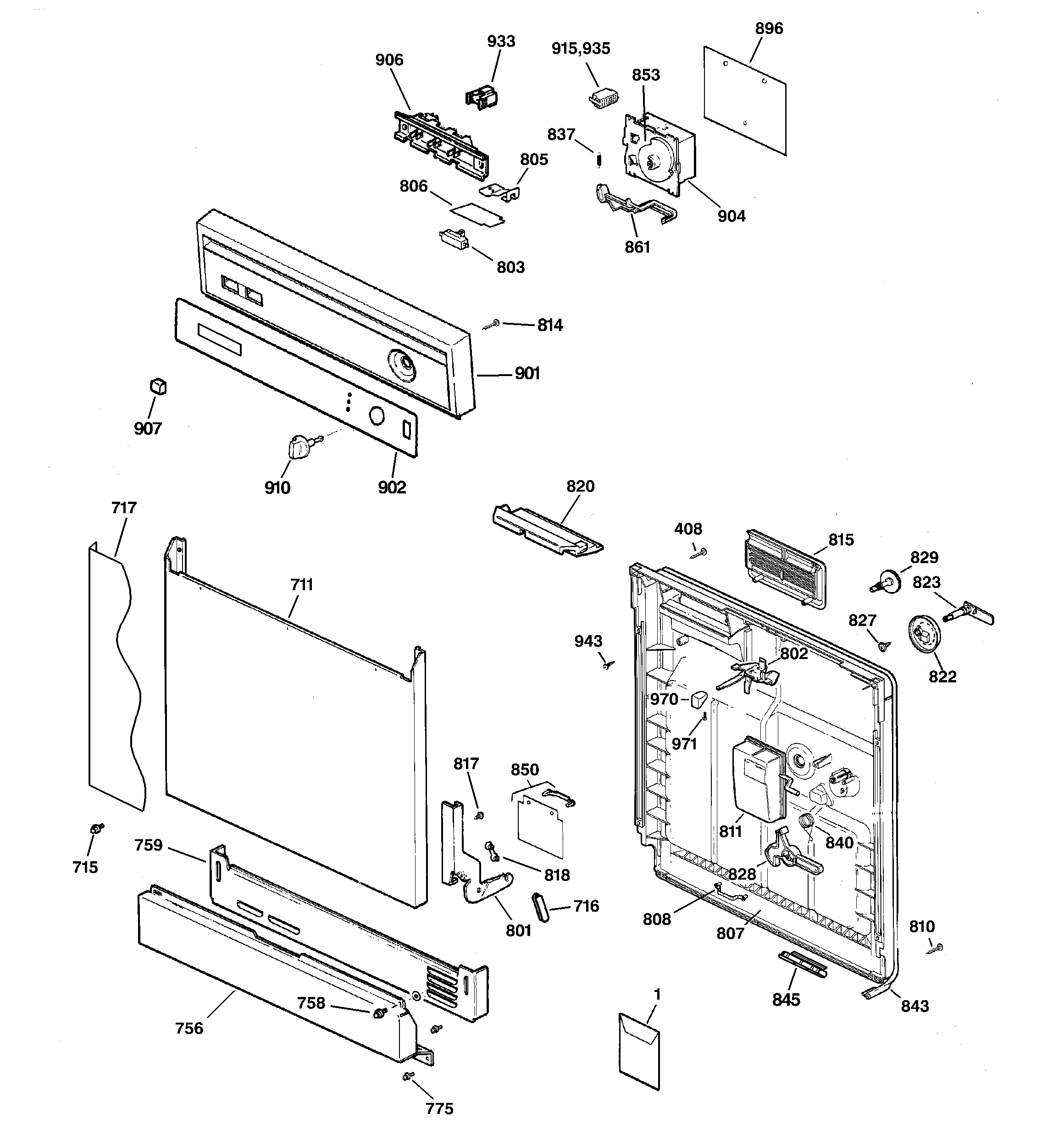 Escutcheon & door assembly