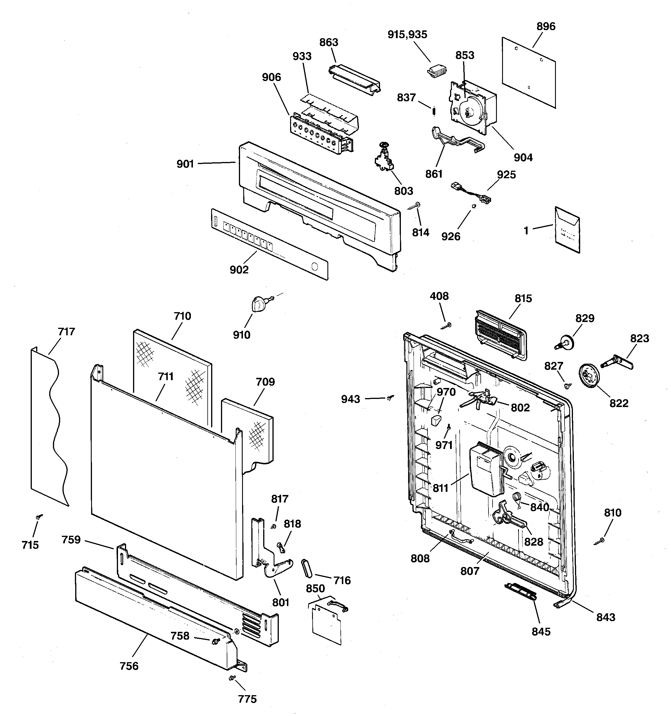 Escutcheon & door assembly