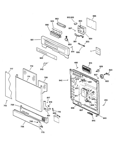 Escutcheon & door assembly