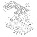 GE JGP963WEK2WW control panel & cooktop diagram
