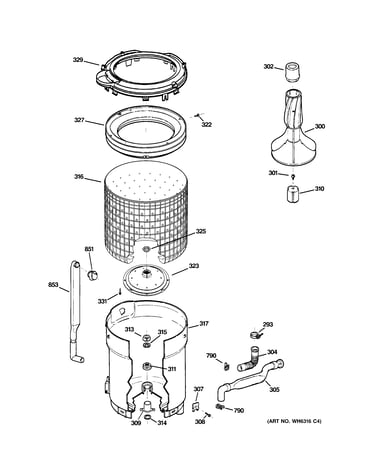 Tub, basket & agitator
