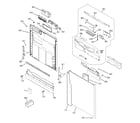GE GLD4209L15WW escutcheon & door assembly diagram