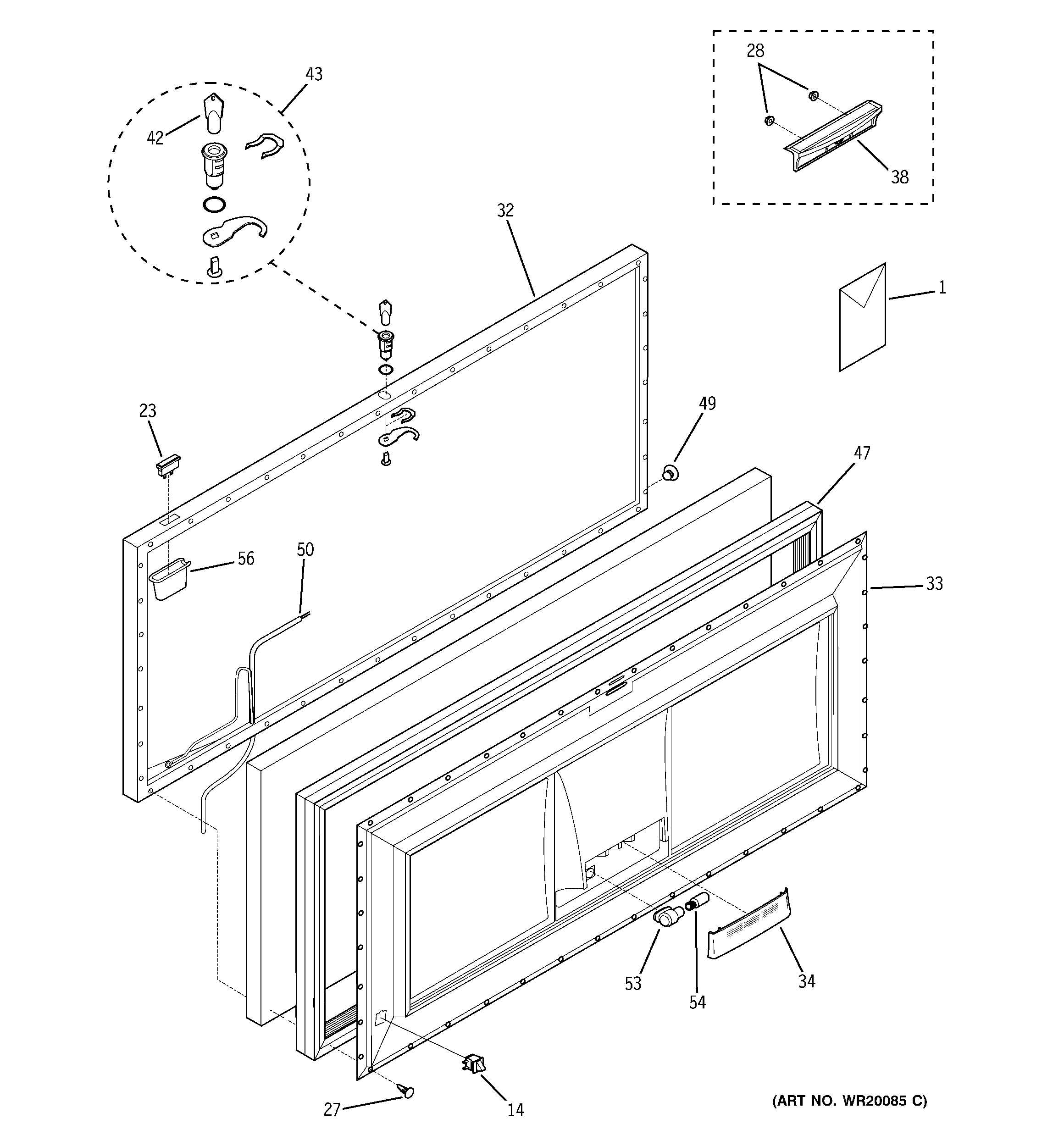 Freezer door
