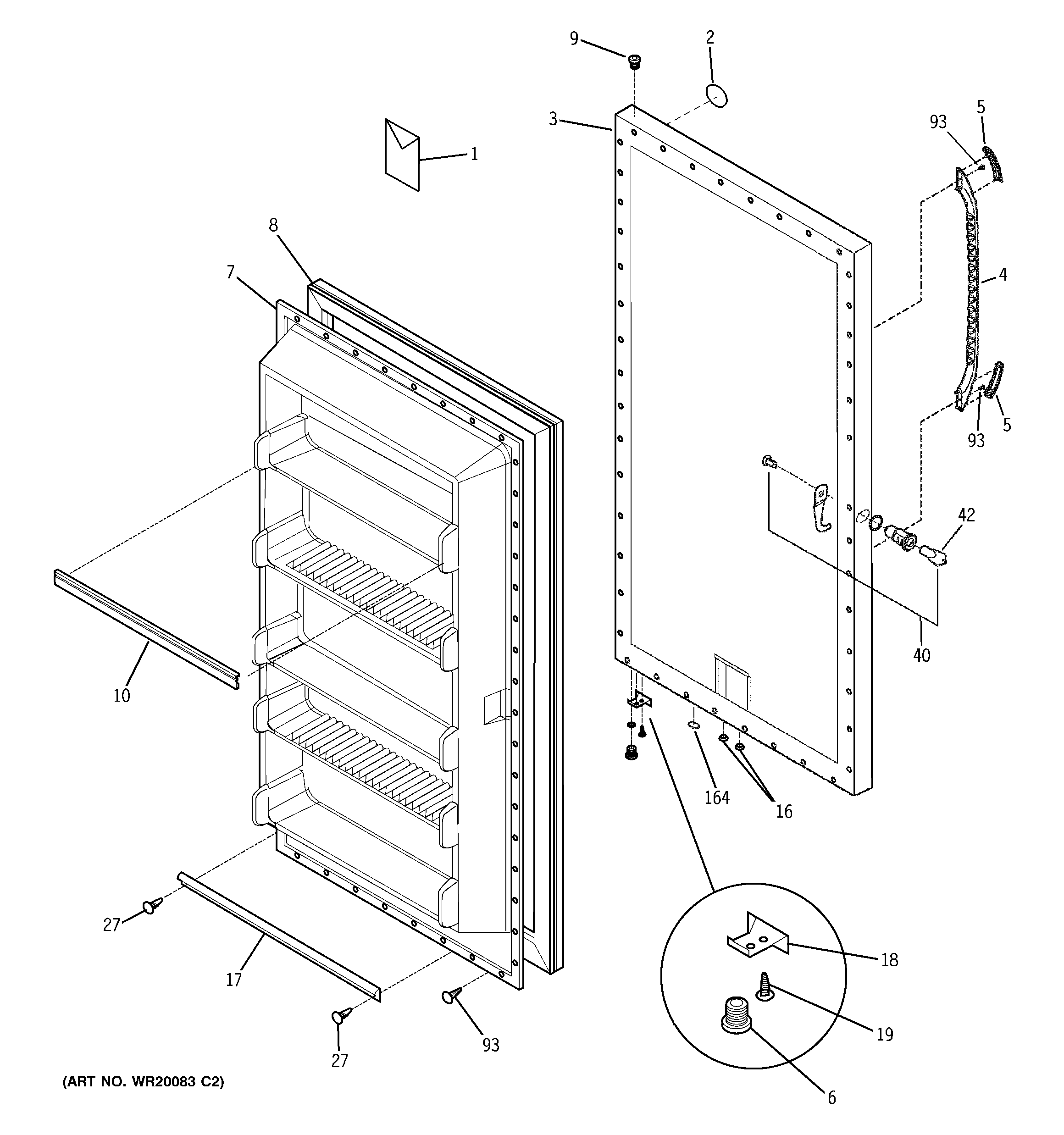 Freezer door