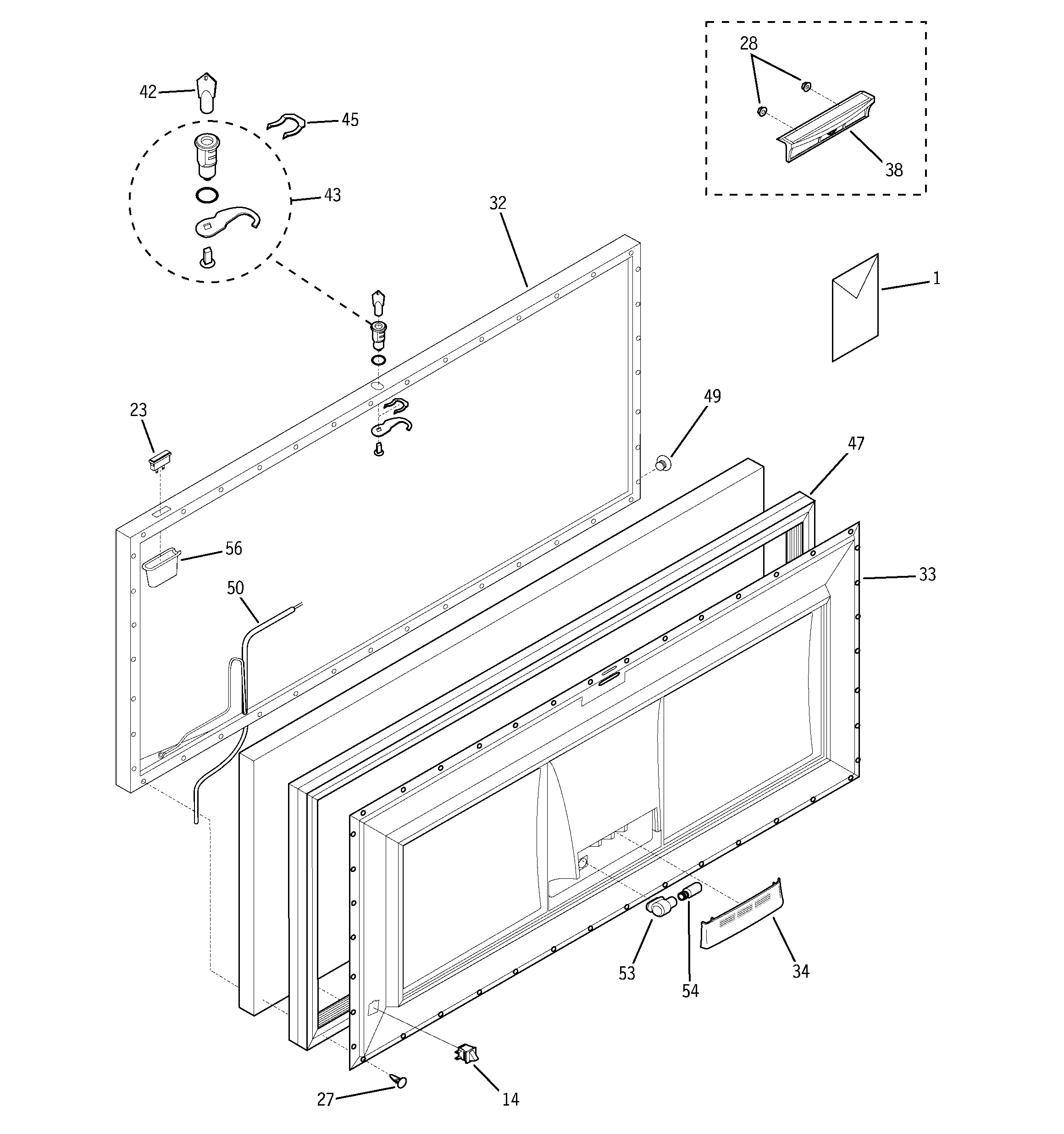 Freezer door