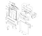 GE EDW6100N00WW escutcheon & door assembly diagram