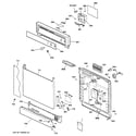 GE GSD1100G20WW escutcheon & door assembly diagram