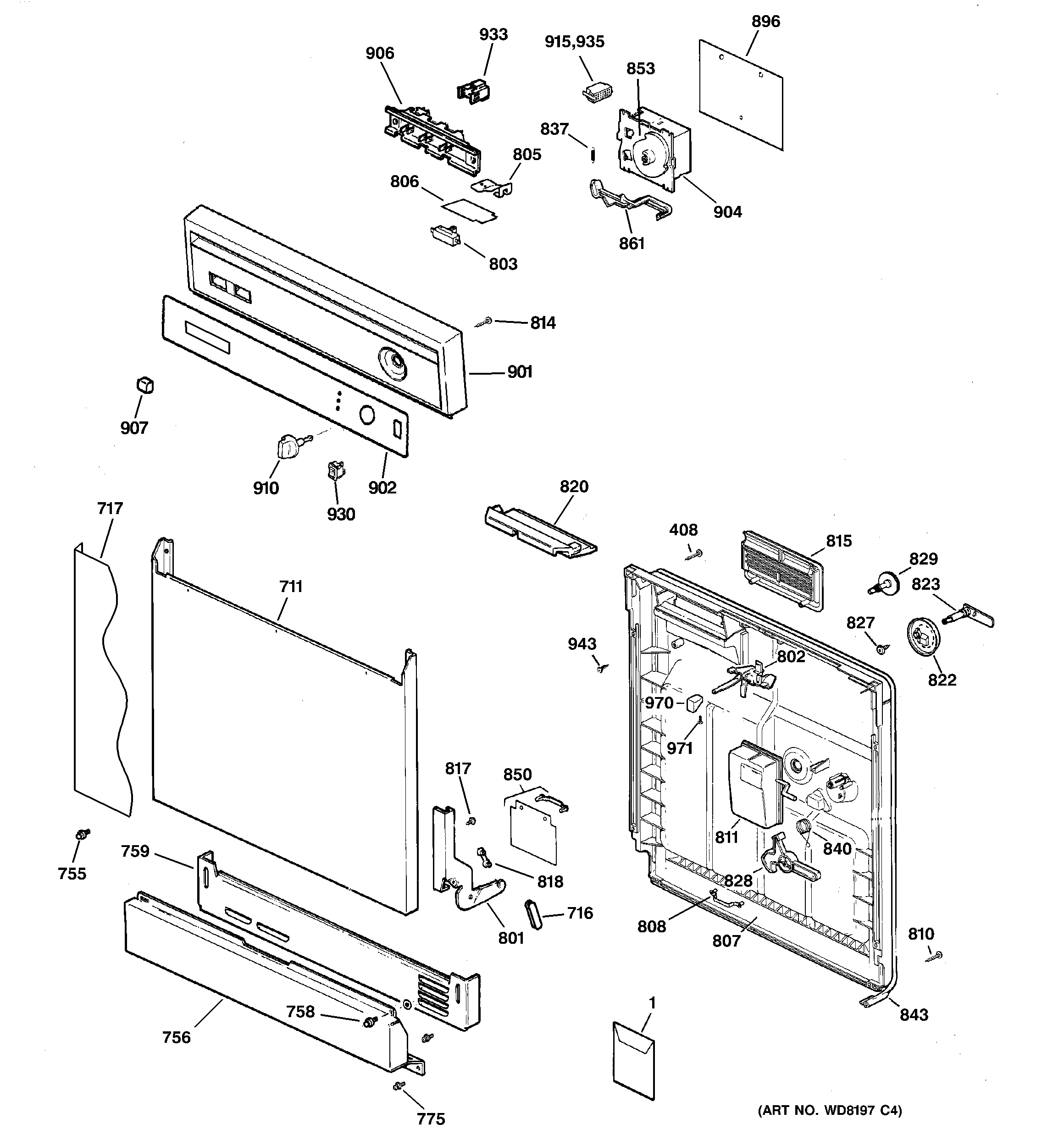 Escutcheon & door assembly