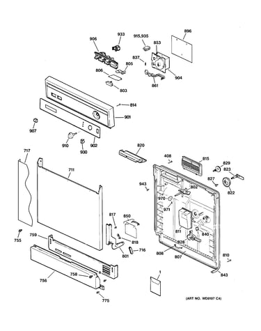 Escutcheon & door assembly