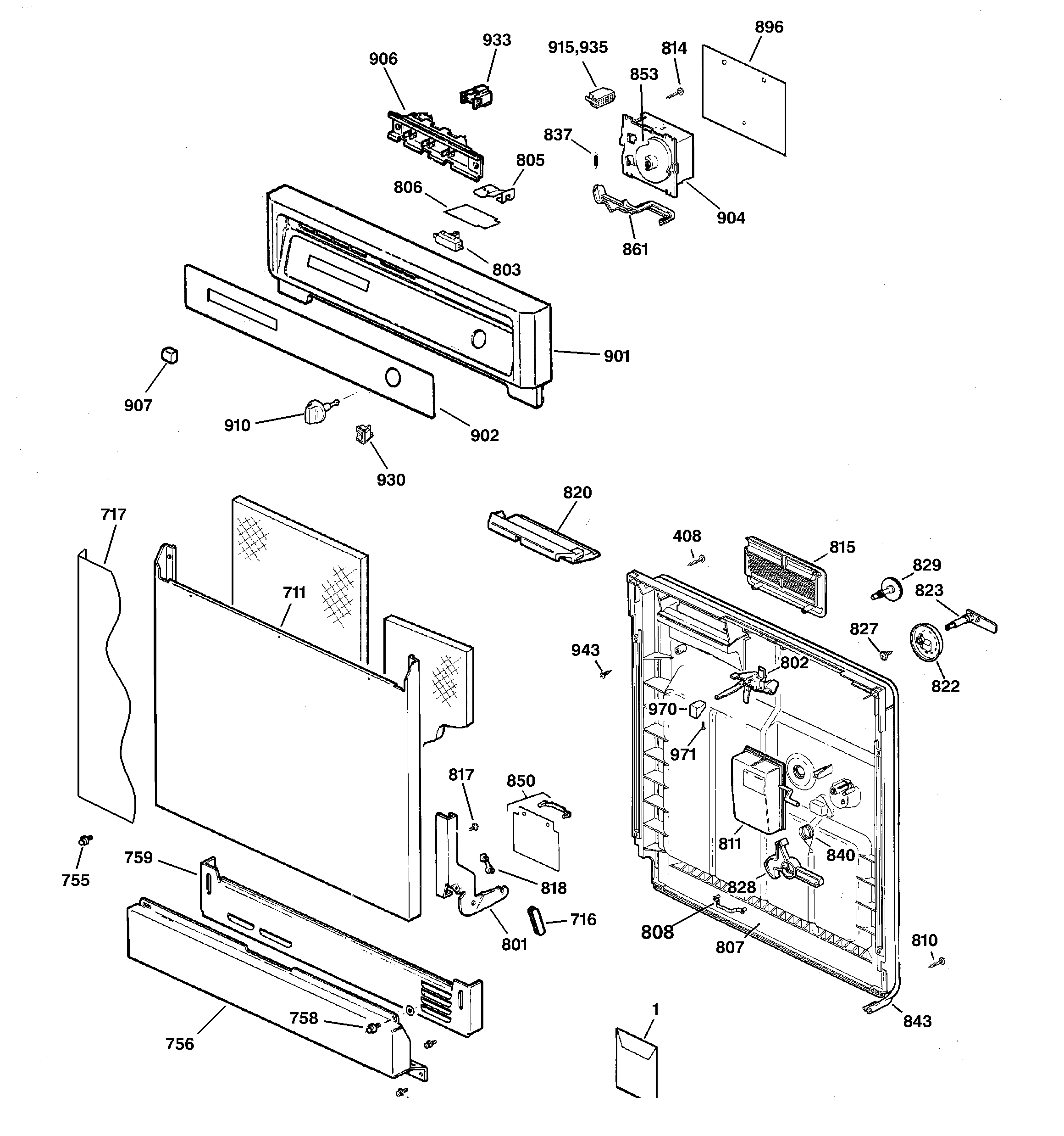 Escutcheon & door assembly