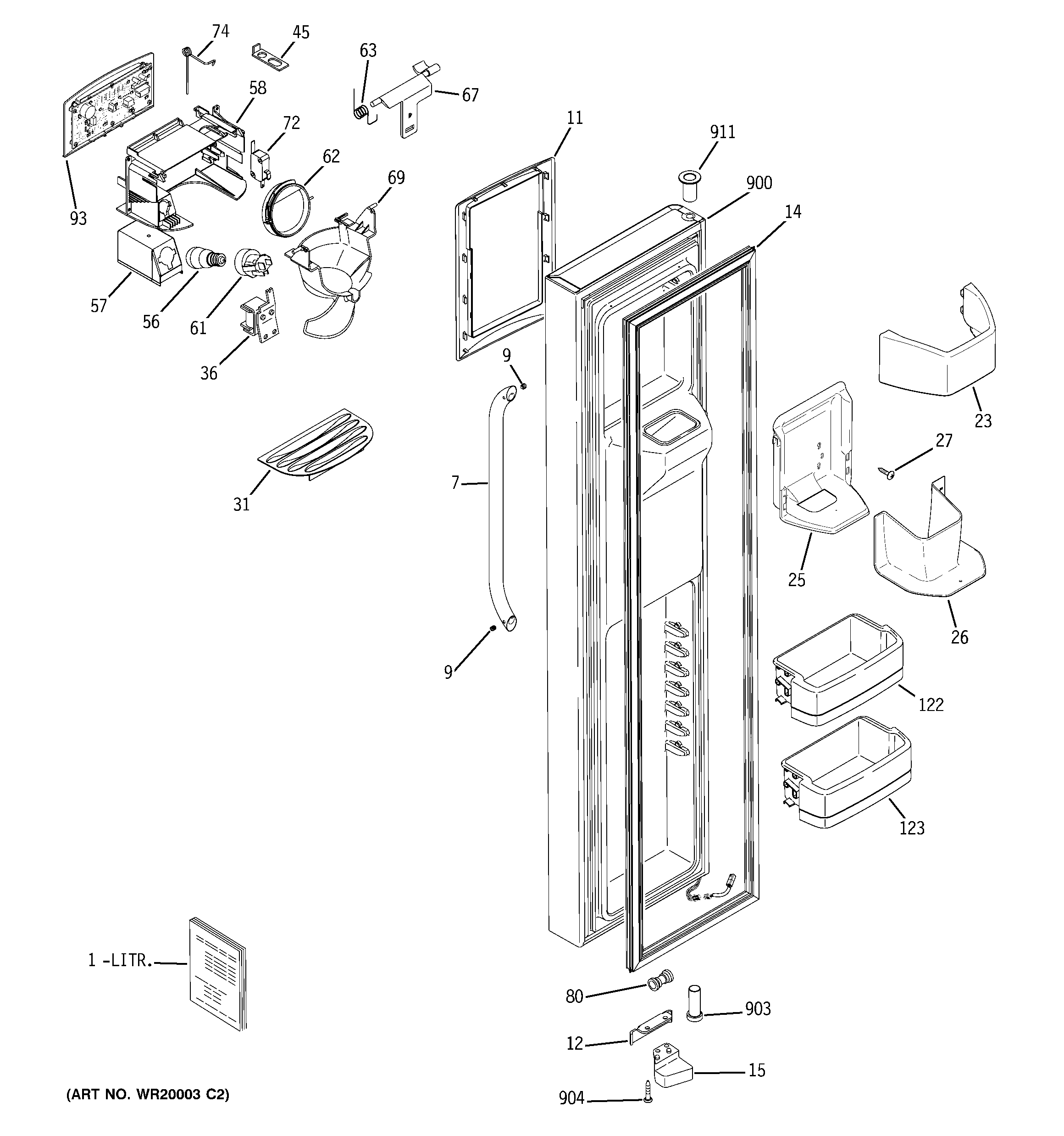 Freezer door