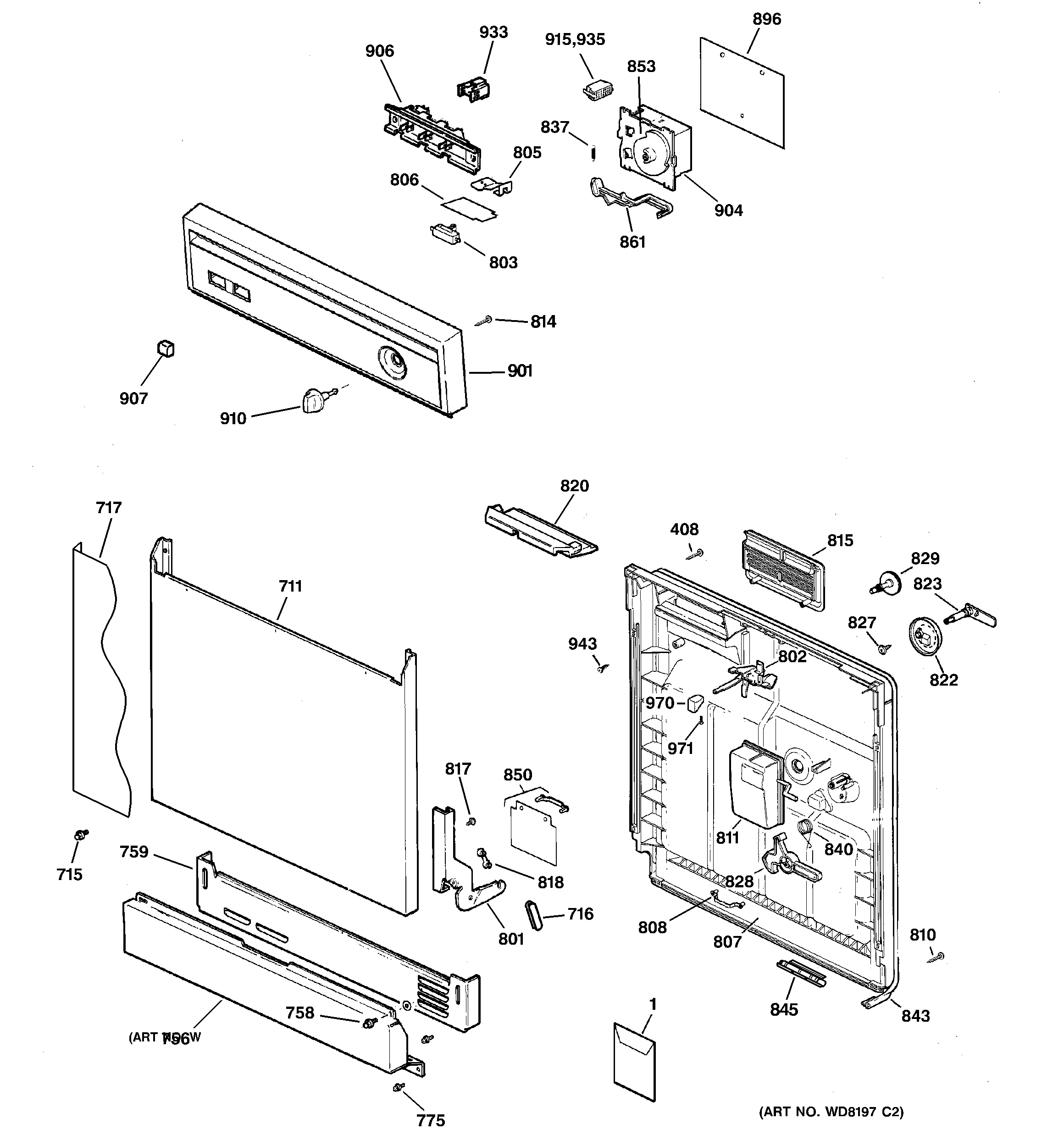 ESCUTCHEON & DOOR ASSEMBLY