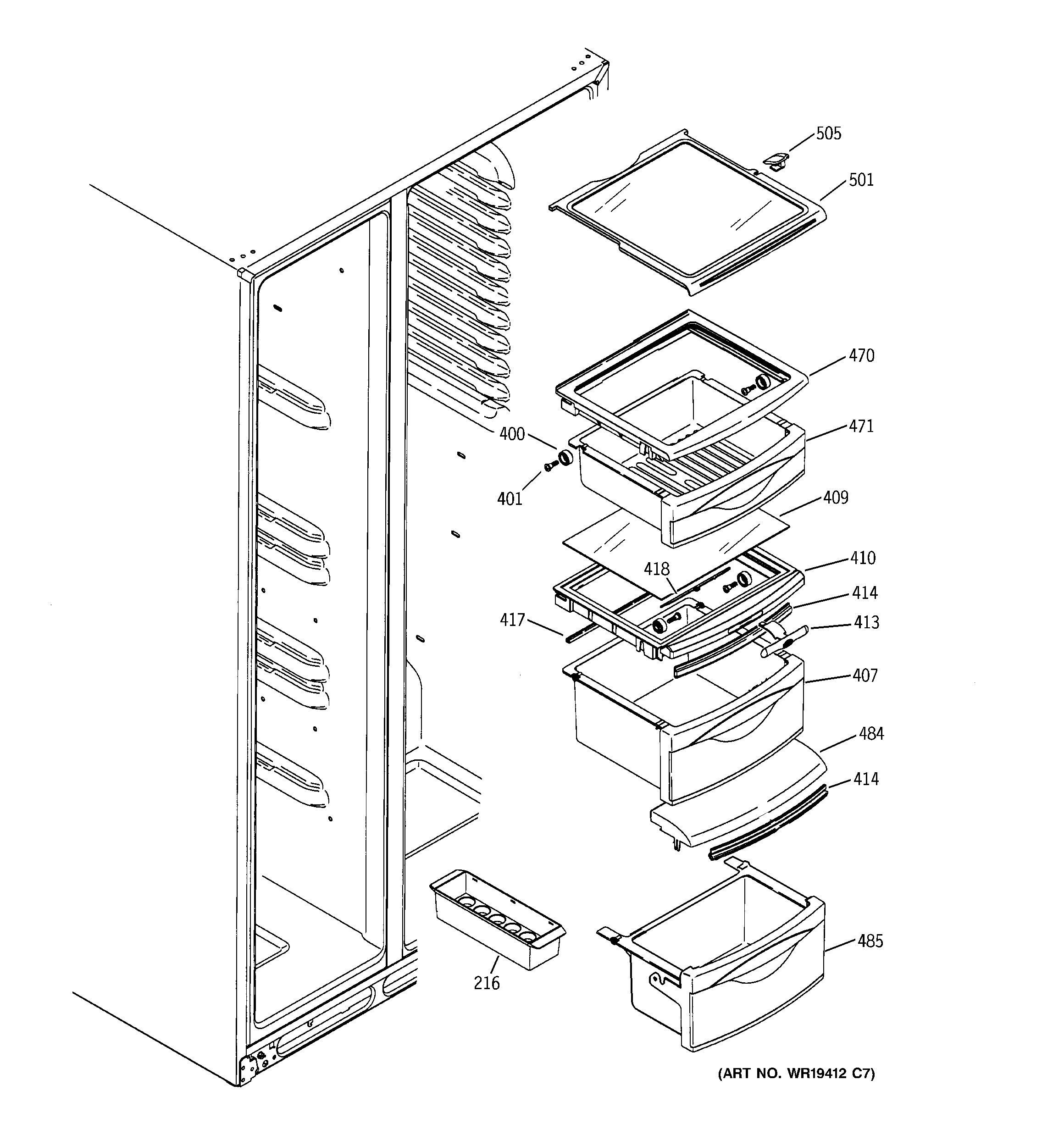 Fresh food shelves