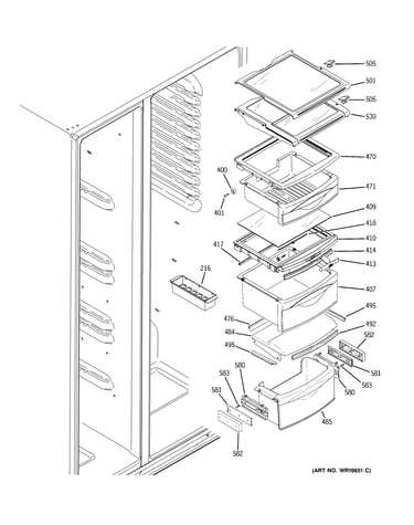 Fresh food shelves