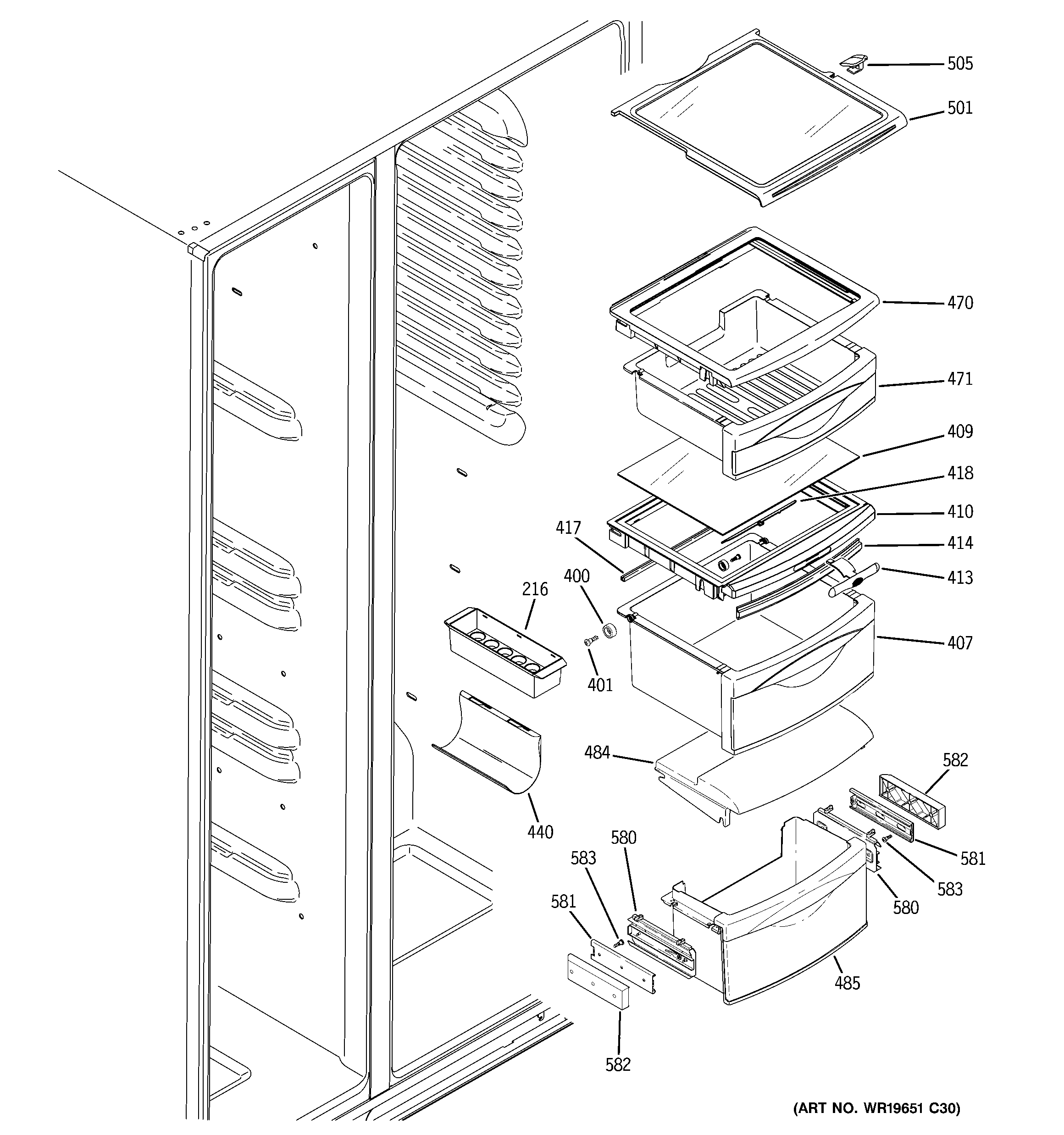 Fresh food shelves