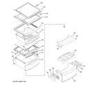 GE PSI23NSTESV fresh food shelves diagram