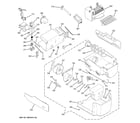 GE PSS26NSTESS ice maker & dispenser diagram