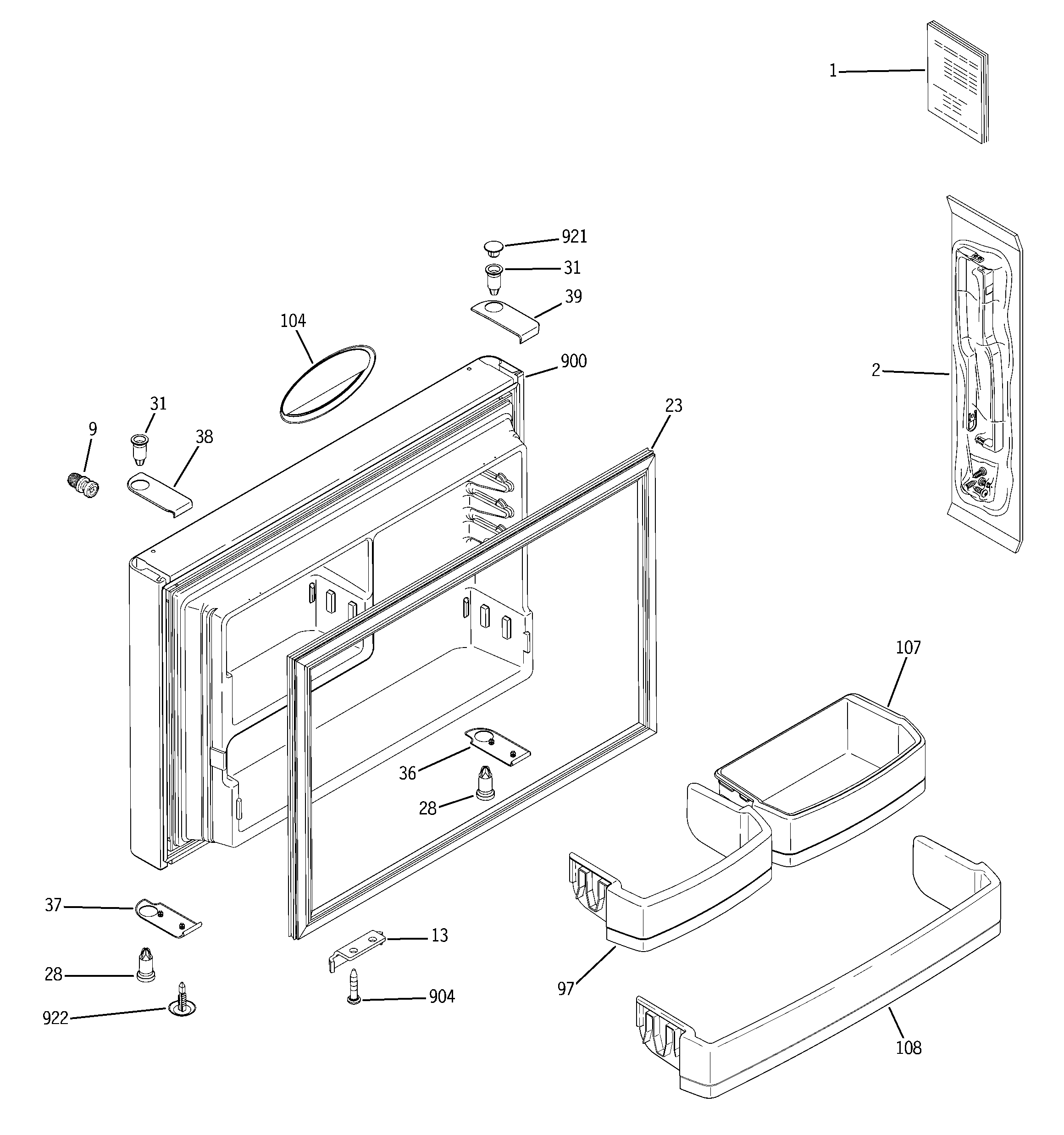Freezer door