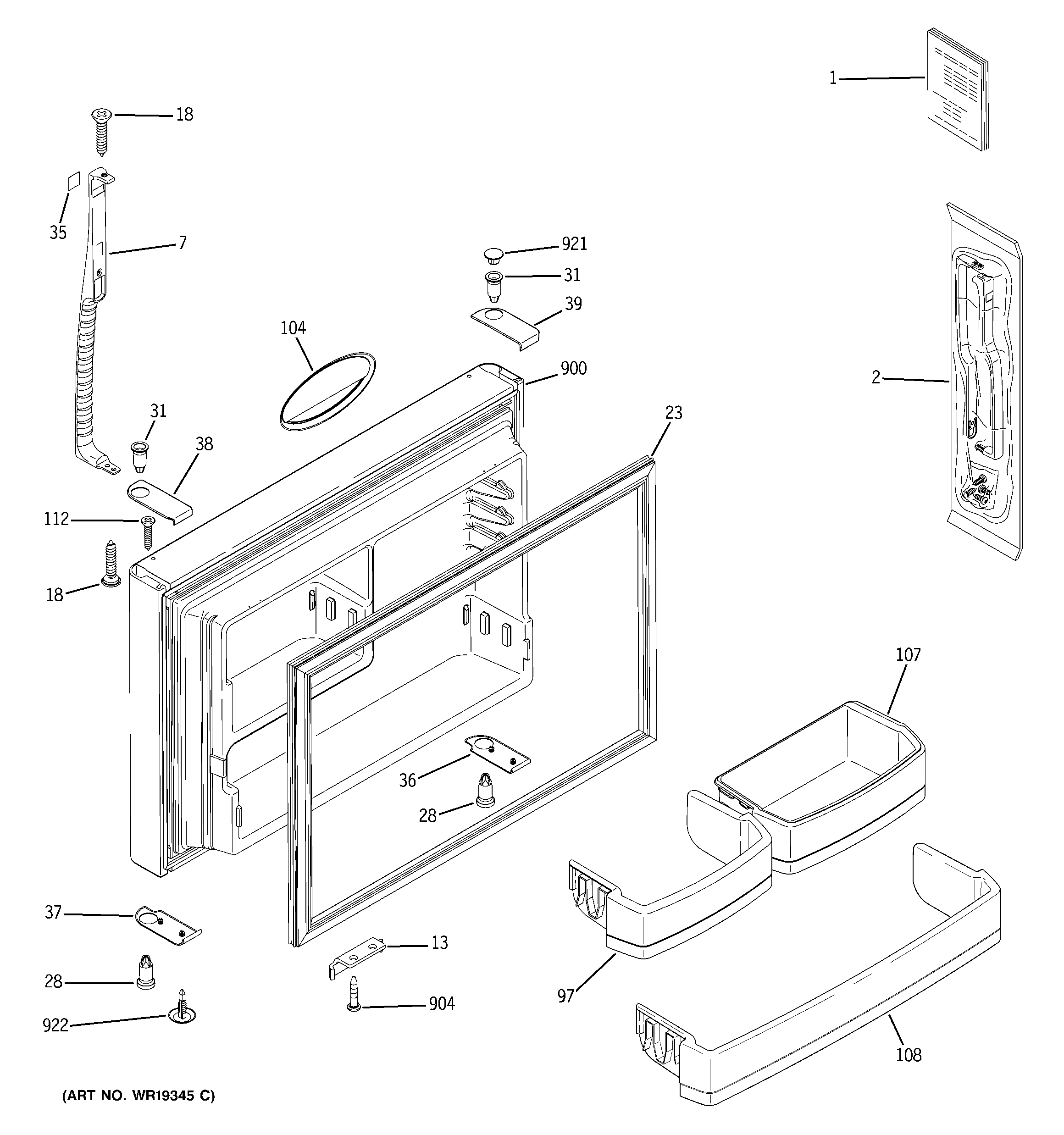 Freezer door