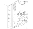 GE GCE23LHTAFSS fresh food shelves diagram