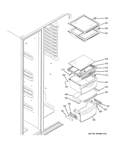 Fresh food shelves