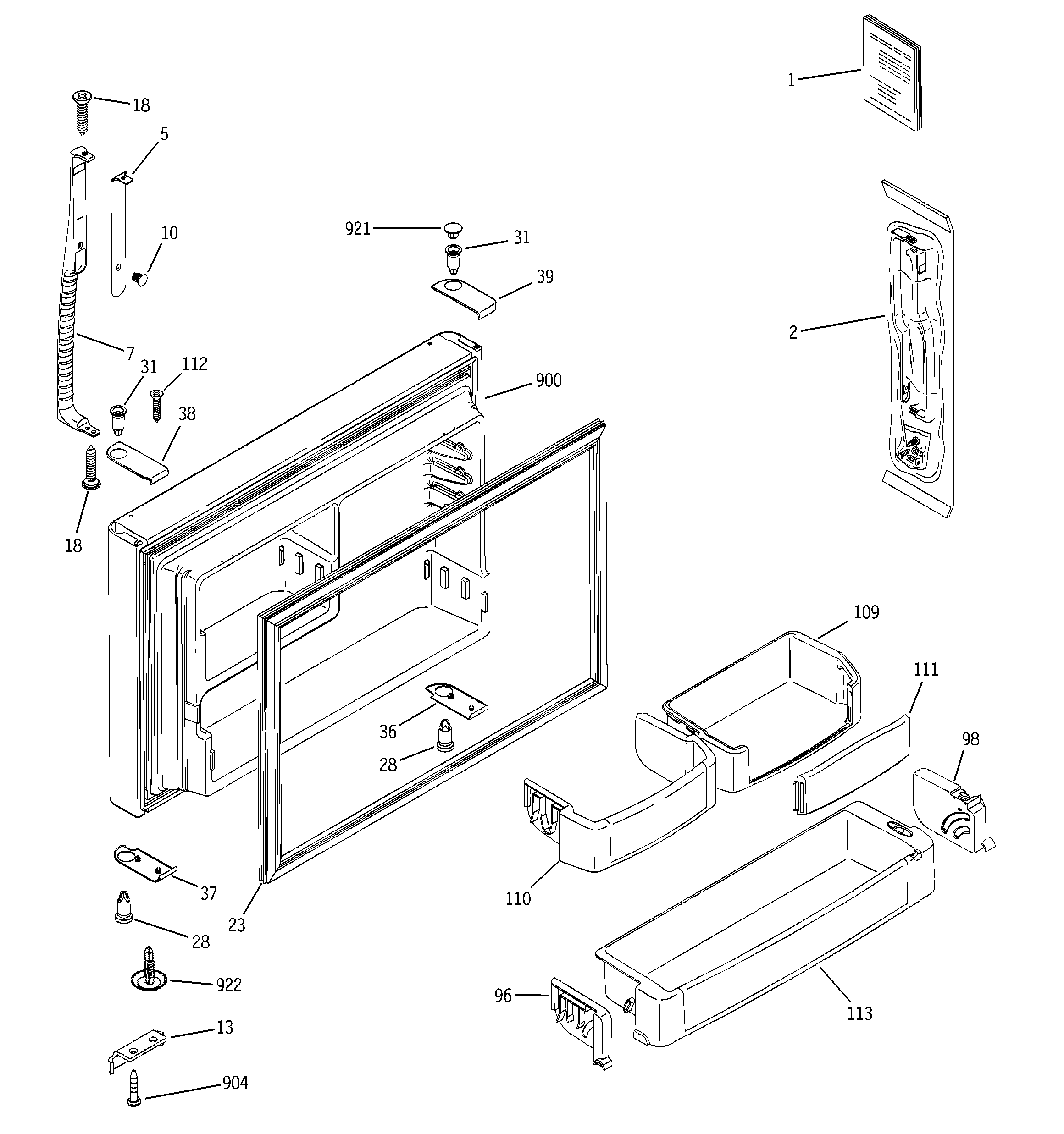 Freezer door