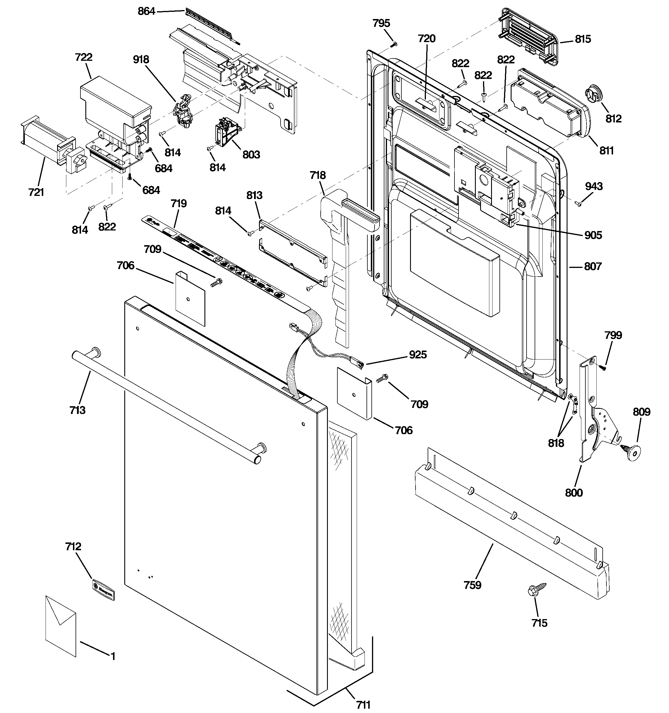 Escutcheon & door assembly