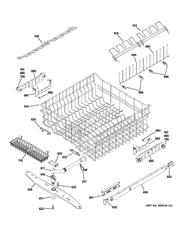 Upper rack assembly